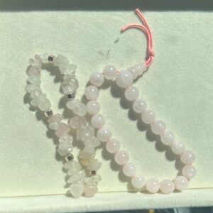 Elegant Rose Quartz geniune Pink Beaded Bracelet Set
